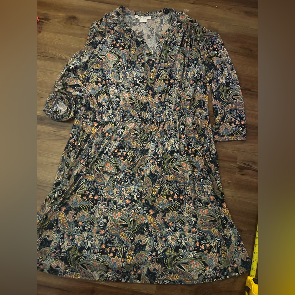 Plus Size Curvy Penningtons Floral Paisley Dress 3X